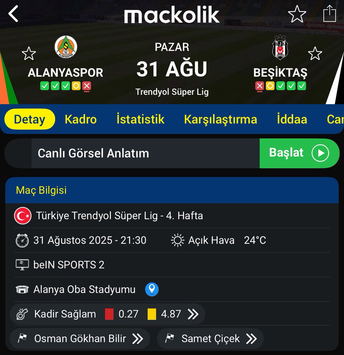 19/20 SEZONU TD KOVULMASI SONRASI SERGEN YALÇIN İLK MAÇ ALANYA 1/2

25/26 SEZONU TD KOVULMASI SONRASI SERGEN YALÇIN İLK MAÇ YİNE ALANYA :)  BU MAÇA 1/2 DENEYECEĞİZ

YAP ŞOVUNU SERGEN SENDEYİZ  

BOL ŞANS 🍀