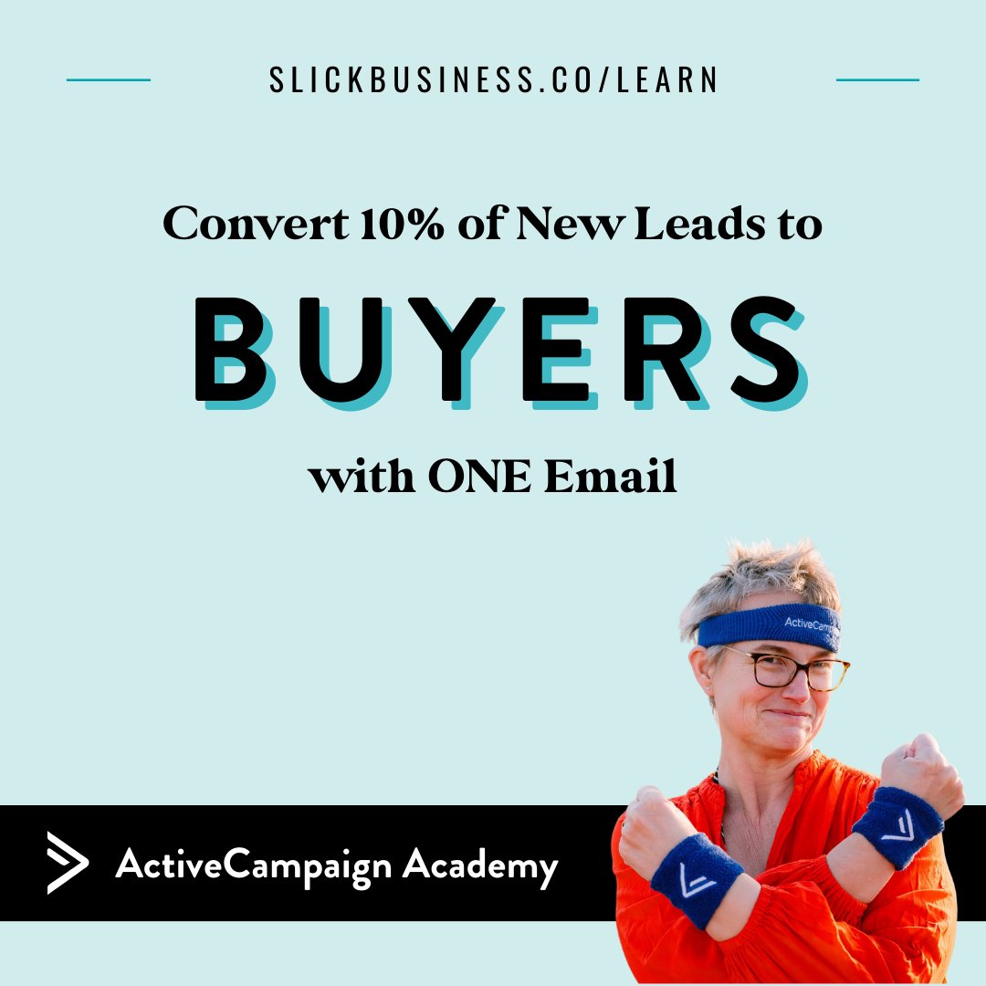 What converts 10% of new leads from stranger to buyer with ONE email? 😱

FIRST LOOK FANDOM 🤩

It's a super-fast way to make more 💰 using <a href="/ActiveCampaign/">ActiveCampaign</a> 

Get step by step training to make it happen TODAY!

👉 slickbusiness.co/learn 

#ActiveCampaignAcademy #ActiveCampaign