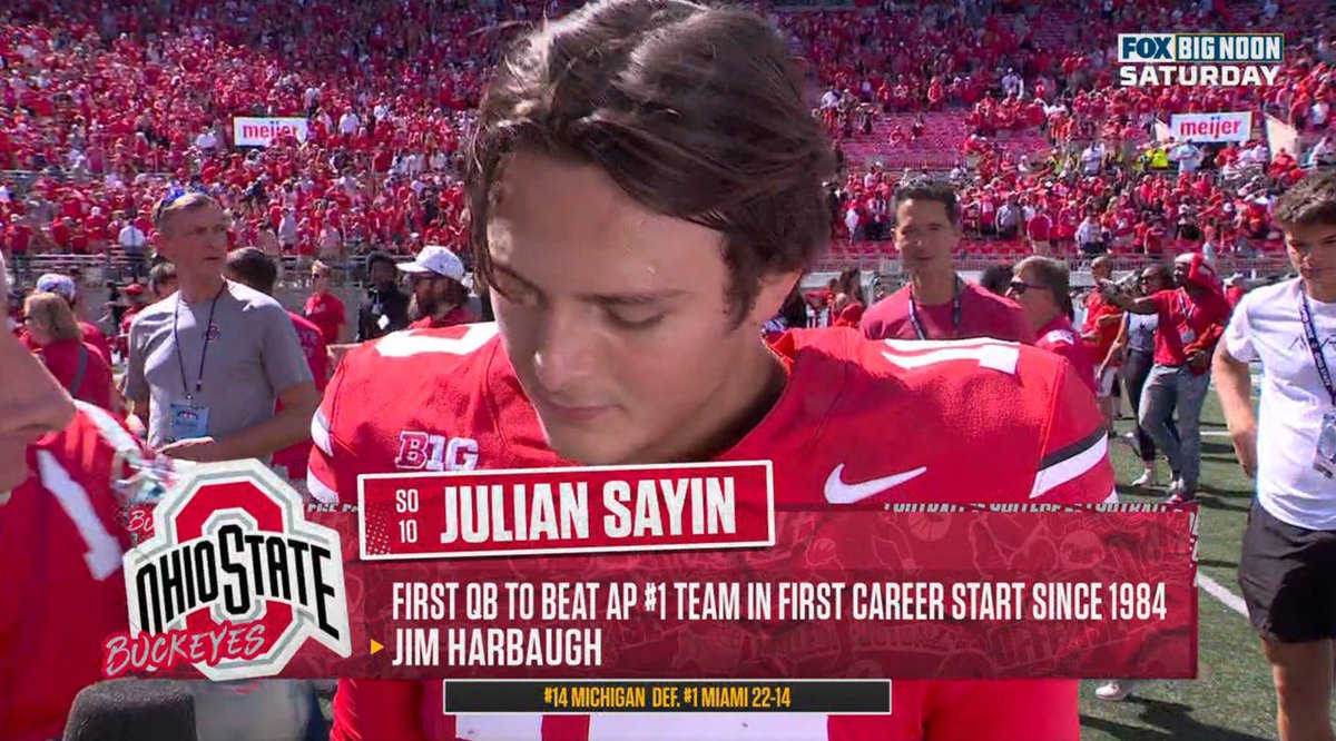 Julian Sayin just beat the #1 team in the country in his first career start 

Sayin era is gonna be so special 🤫