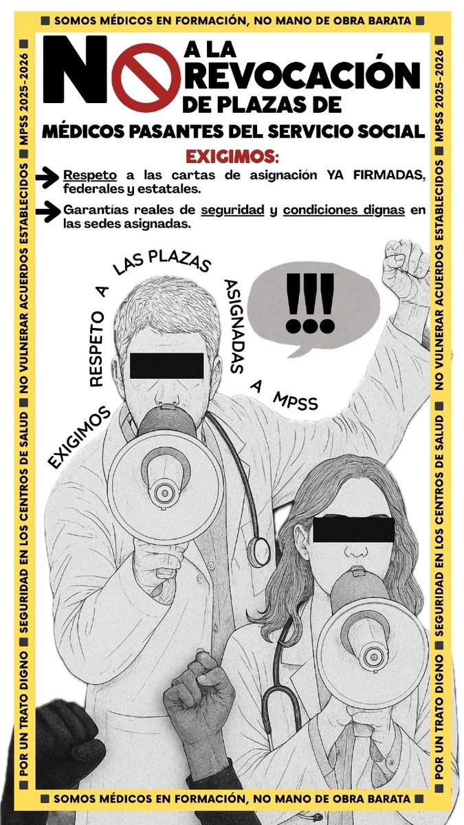 LimseyMulia's tweet photo. MEDICOS PASANTES DENUNCIAN REASIGNACIÓN DE PLAZAS

Los Médicos pasantes de servicio social del Edo de México queremos hacer un llamado urgente a la opinión pública y a las autoridades de salud, ante la situación de inseguridad y vulneración de derechos que enfrentamos actualmente https://t.co/tEzQdhGwnM