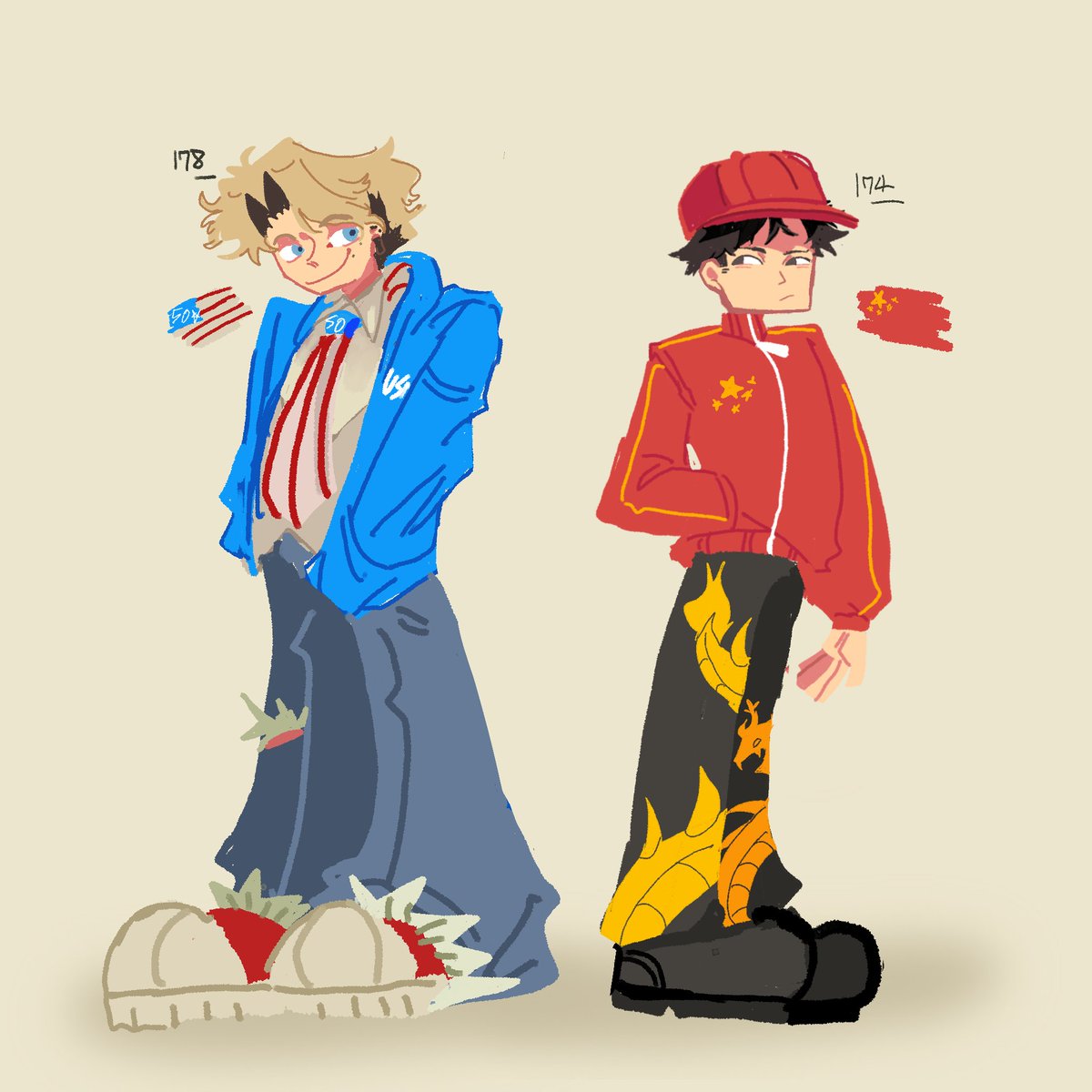 applelovecanada's tweet photo. 🇺🇸🇨🇳

#国擬人化 https://t.co/bvBftLayDt