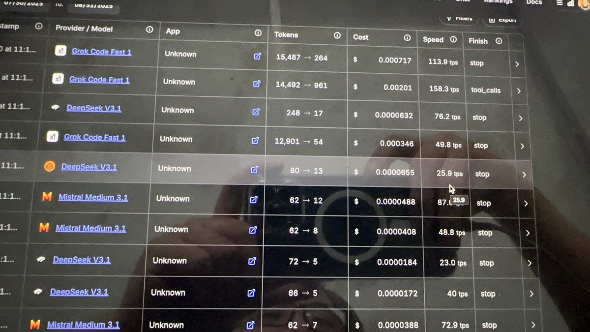 lzwjava's tweet image. grok code fast model is very fast, 158 tokens per second. @xai  good work 👍