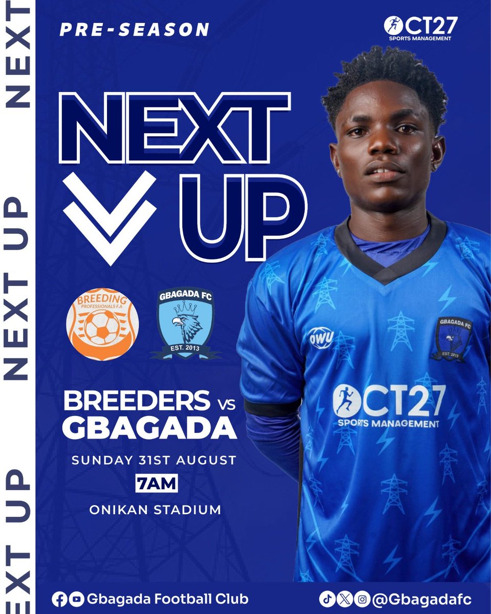 gbagadafc's tweet image. An early kickoff to round up our pre-season. 🔵

#Gfc | #BreGba | #PreSeason | #WeAreGbagada