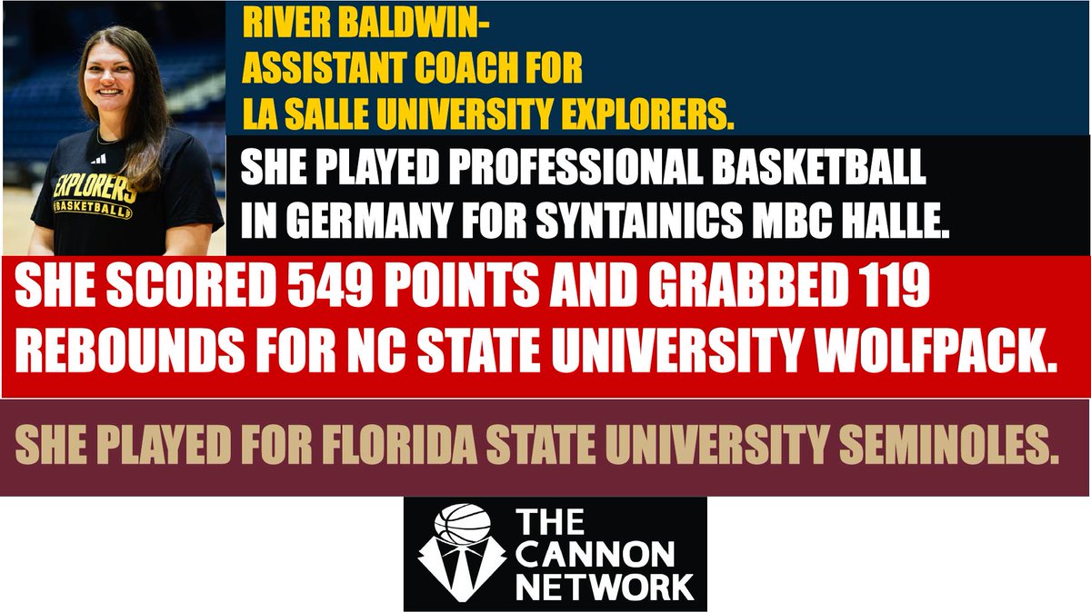 <a href="/BaldwinRiver/">River Baldwin</a> is an assistant coach for <a href="/LaSalle_WBB/">La Salle Women’s Basketball</a> thecannonnetwork.com #basketball #TheCannonNetwork