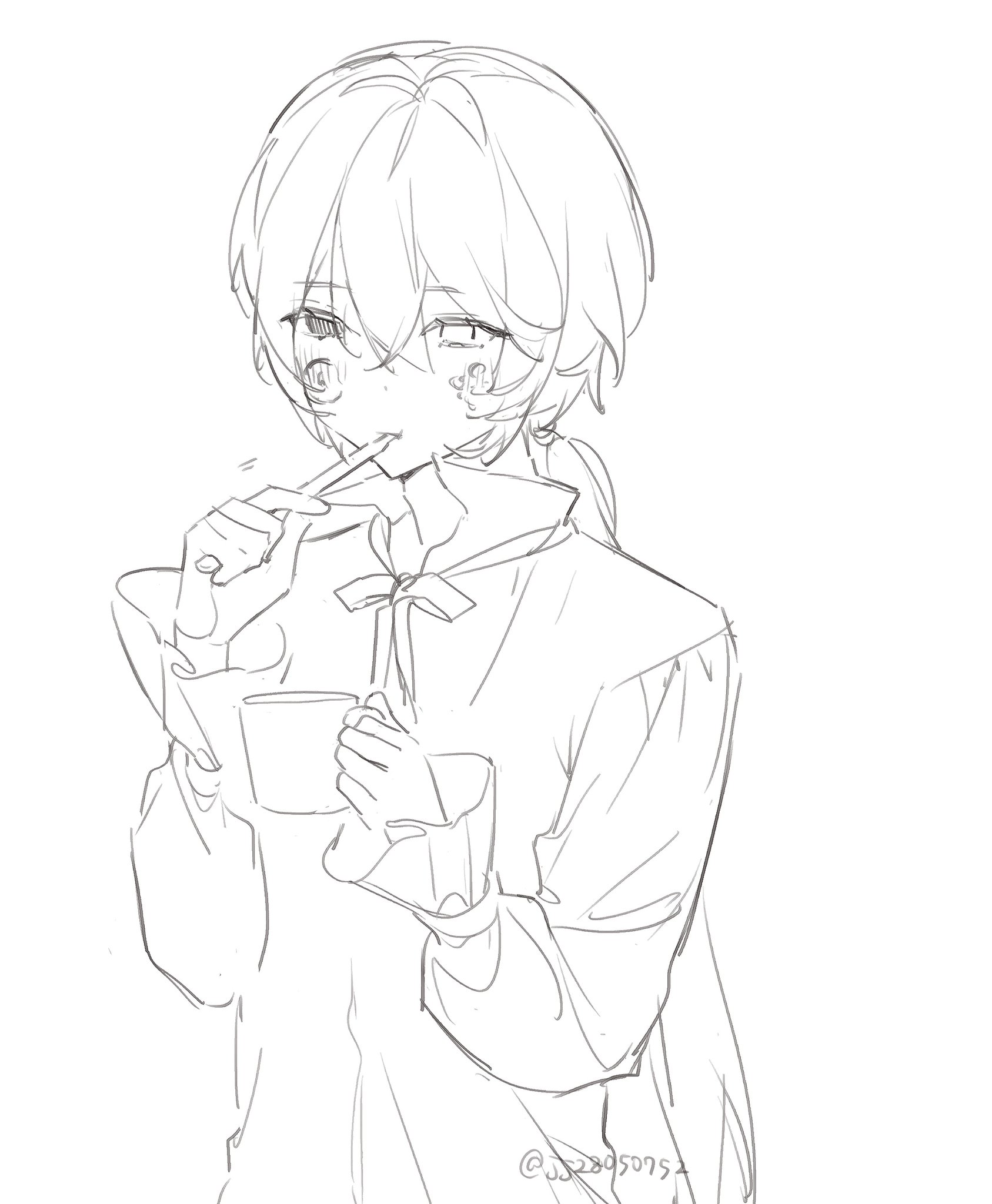 手描き　イラスト 手描きイラスト】 桜ミク 初音ミク