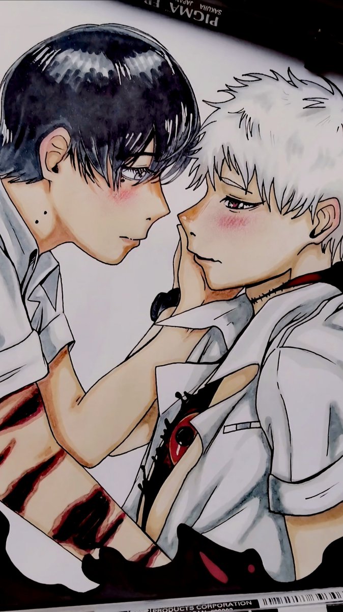 alexmcc_97's tweet image. Work in progress ~
I&apos;m so happy with this Yoshikaru fan art 🥰 I wish I had more time to work on it today🖤🤍

#TSHD #TheSummerHikaruDied