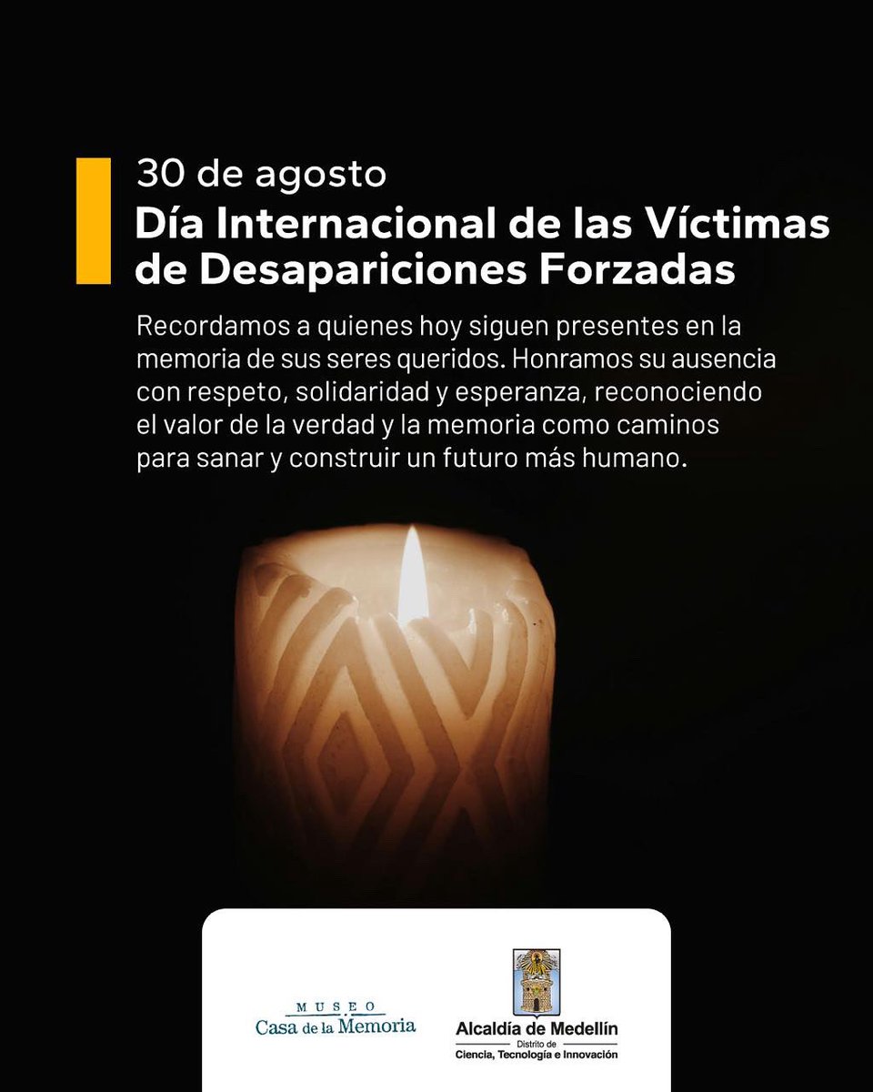 🕯️ En el Día Internacional de las Víctimas de Desapariciones Forzadas honramos la memoria de quienes faltan y acompañamos a sus familias en la búsqueda de verdad y justicia.