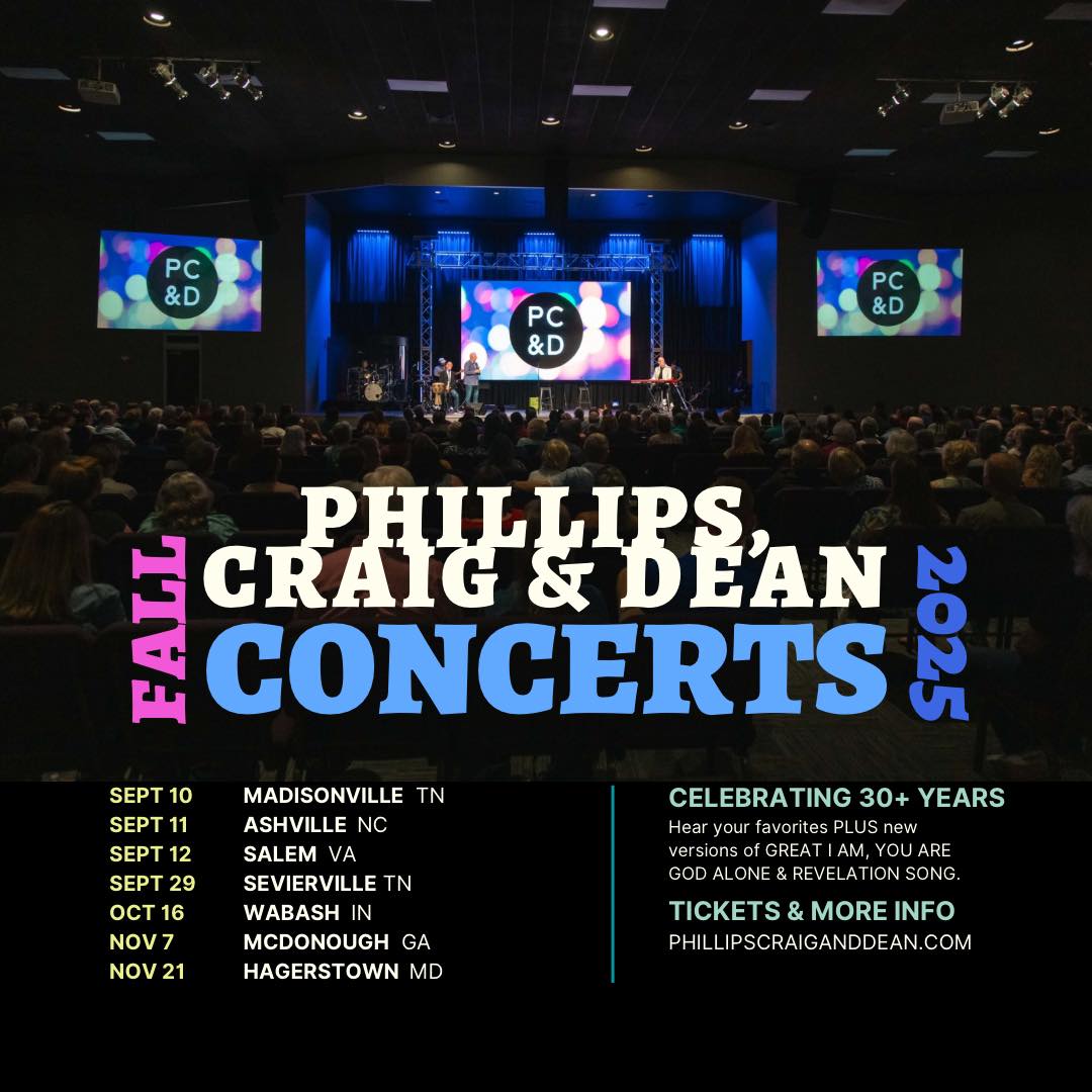 pcdguys's tweet image. Get your tickets to JOIN US THIS FALL FOR #CONCERTS
phillipscraiganddean.com

SEPT 10  Madisonville TN
SEPT 11  Asheville NC
SEPT 12 Salem, VA
SEPT 29 Sevierville, TN
OCT 16  Wabash IN
NOV 7  Mcdonough GA
NOV 21 Hagerstown MD

#pcd #concert