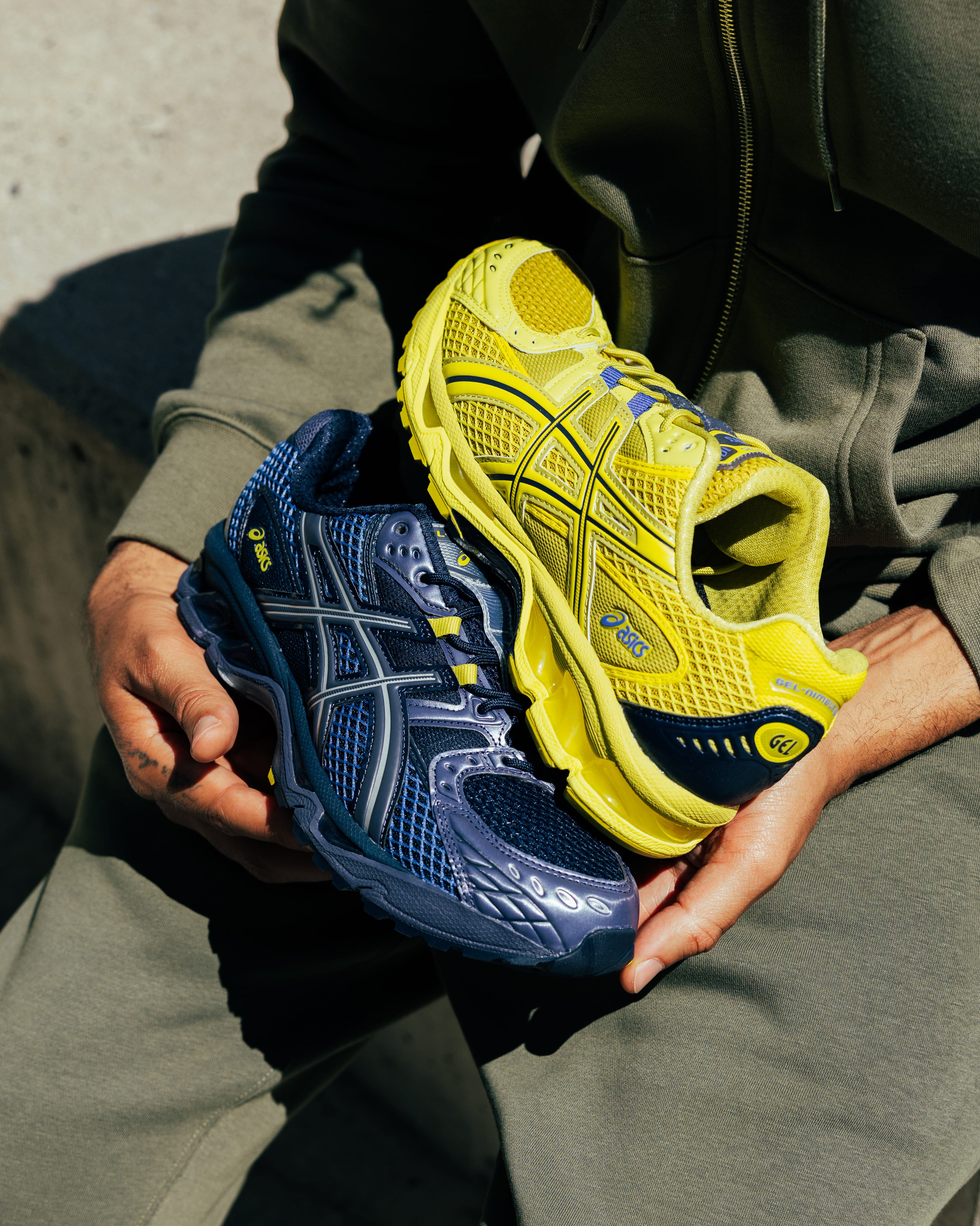 ASICS GEL-NIMBUS 10.1 ネイビー/イエロー スニーカー ASICS GEL-NIMBUS 10.1 ネイビー/イエロー スニーカー asics GEL