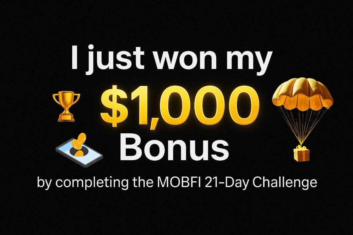 Yo!  LFG👇

Complete the MOBFI 21-Day Challenge, claim up to $1,000 to invest into crypto.

• Enter the MOB telegram app ⚡️
• Complete the 21-Day challenge ⚔️
• Claim your bonus 💎✅