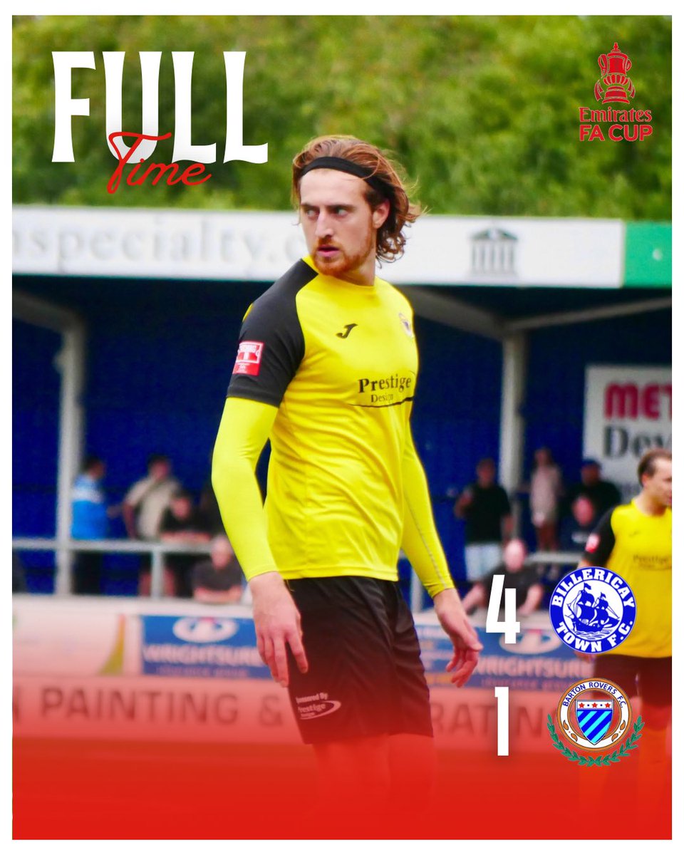 Full Time |

We bow out of the FA Cup to Step 3 side <a href="/BTFC/">Billericay Town FC</a> 🏆

🔵BIL 4-1 ROV🟡