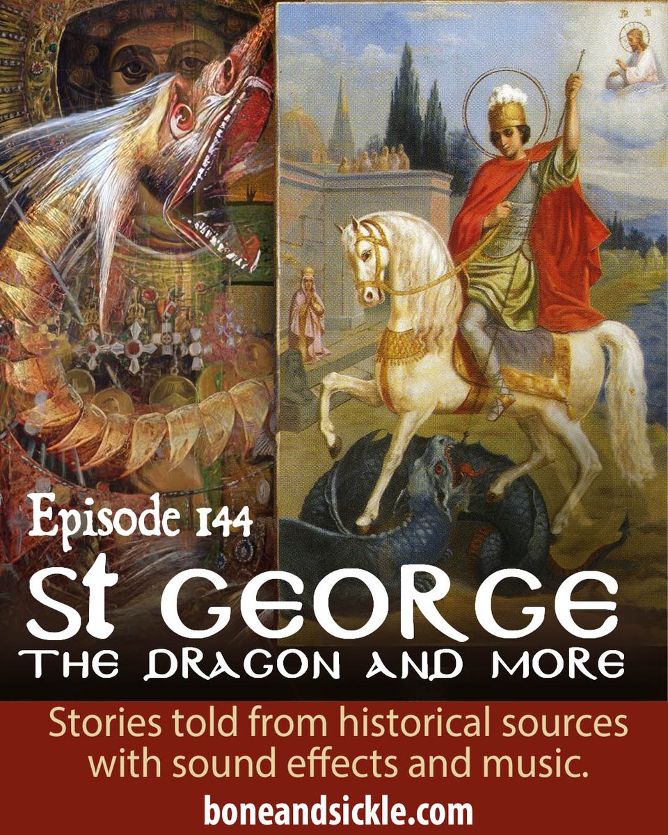 boneandsickle's tweet photo. NEW EPISODE here:
https://t.co/rgblliOXb7
A dragon, yes, but also the ghastly martyrdom, capture of a demon, chains that cure madness, a dismembered traveler, and a child's pancake. Along the way meet the Thracian Rider &amp; the world's largest 4-legged robot. https://t.co/2J3yRuBHW7