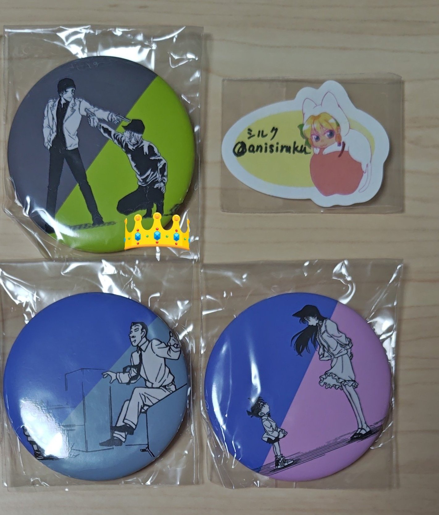 コナン 探偵たちの鎮魂歌 缶バッジ 蘭 小五郎 キッド 平次 新一 グッズ: 名探偵コナン スクエア型缶バッジVol.4 工藤新一＆毛利
