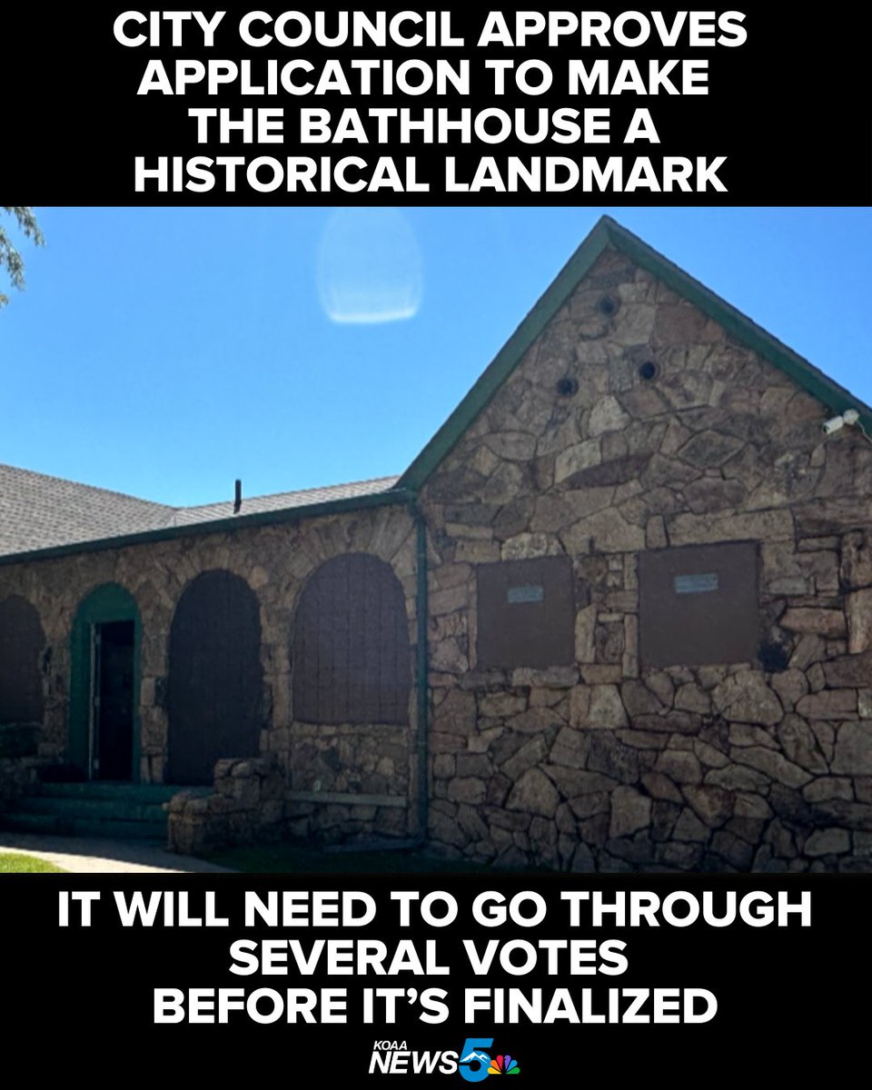 Pueblo City Council approved an application to turn the bathhouse at City Park into a historical landmark. 

It will need to go through several votes before it's finalized.

More at: tinyurl.com/2p9vaxay 

#cityparkbathhouse #bathhouse