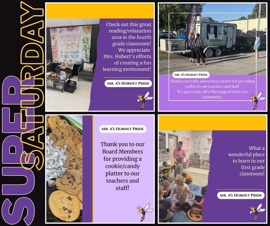 It's time for our #SUPERSaturday feature from this week, furnished by Superintendent Mr. Ray Aubuchon. It was a great full week of learning and sharing! 💜💛 #HornetFamily #WeAreHermitage #TimelessTradition