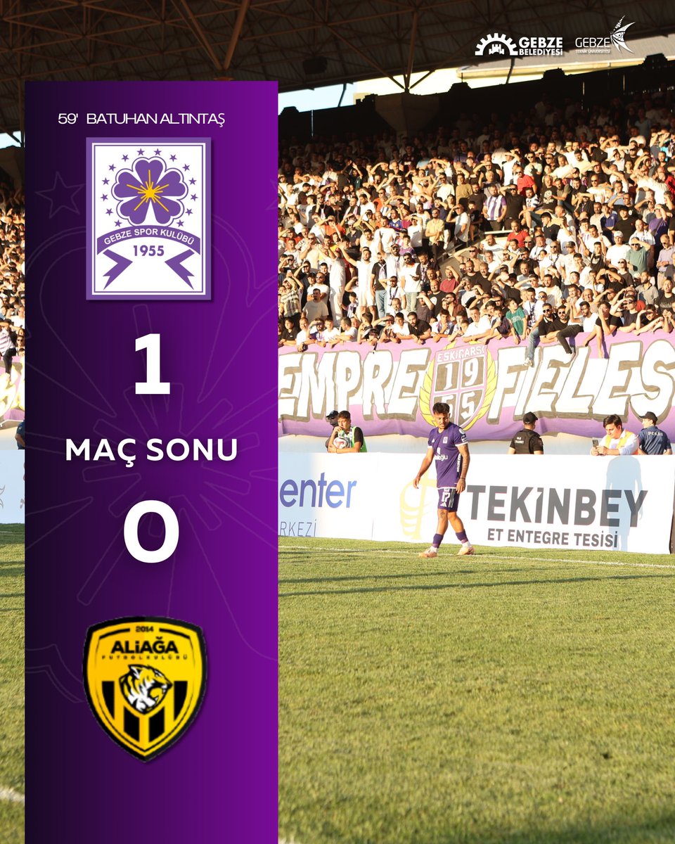 Maç sonucu:
Gebzespor 1-0 Aliağa A.Ş