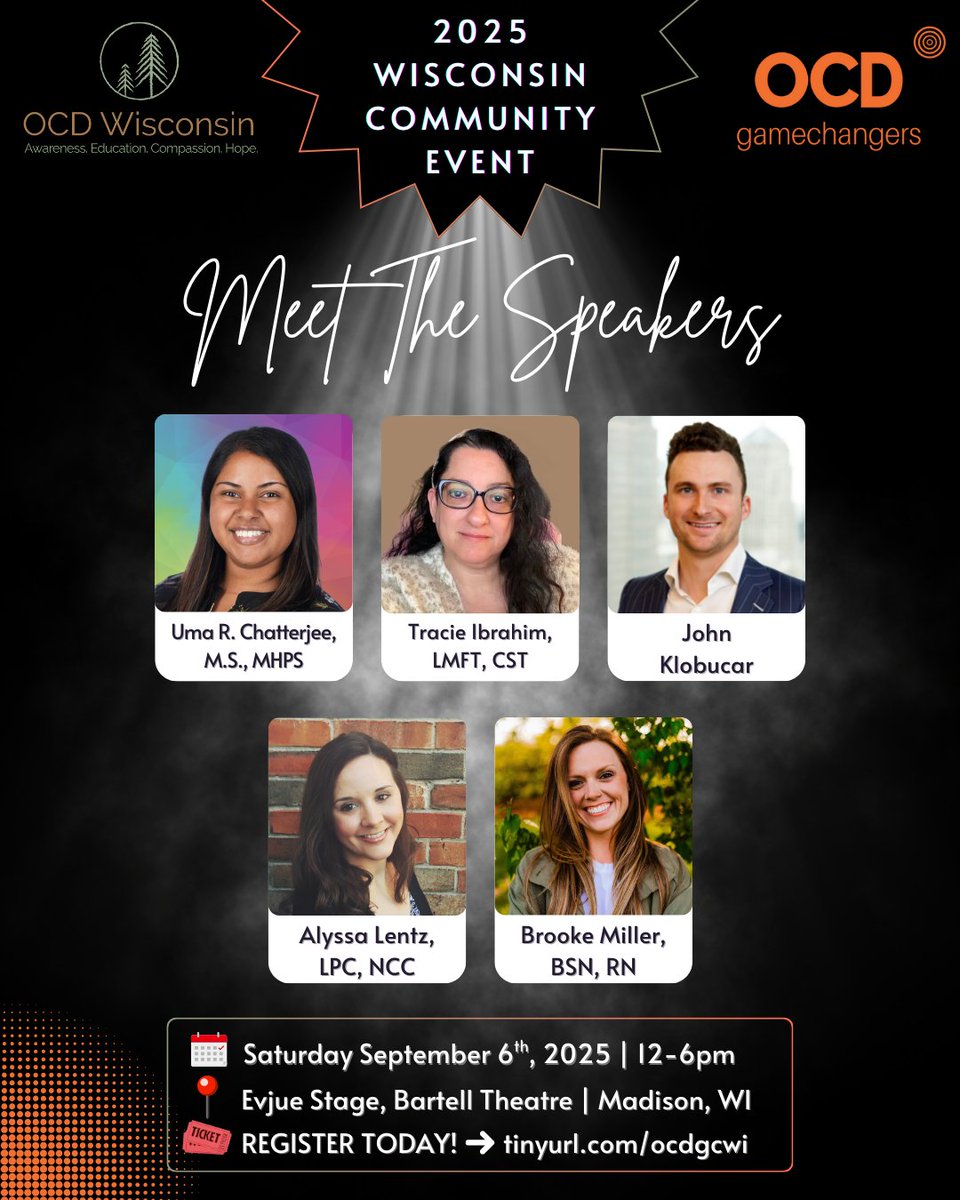 ✨ ONE WEEK AWAY! ✨

🗓 Saturday, September 6th | 12–6 PM
📍 Evjue Stage, Bartell Theatre | Madison, WI

👉 Tickets are still available — don’t wait!
🎟 Register now: tinyurl.com/ocdgcwi