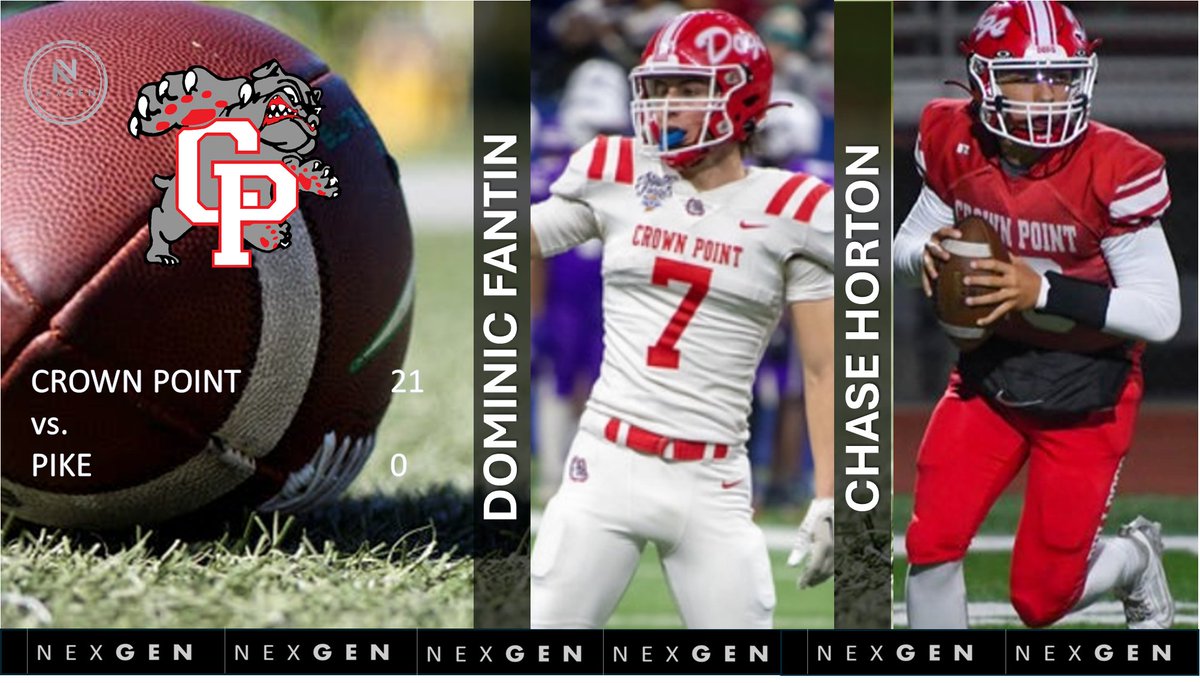 Keith Smilie (@nexgenscouting) on Twitter photo Friday night lights from Indiana..
➡️Crown Point <a href="/CPdogsfootball/">Crown Point Football</a> defeat Pike at home 21-0
✅2026 ATH Dominic Fantin <a href="/DominicFantin/">Dominic Fantin</a>
✅2028 QB Chase Horton <a href="/Chase10Horton/">Chase Horton</a> Friday night lights from Indiana..
➡️Crown Point <a href="/CPdogsfootball/">Crown Point Football</a> defeat Pike at home 21-0
✅2026 ATH Dominic Fantin <a href="/DominicFantin/">Dominic Fantin</a>
✅2028 QB Chase Horton <a href="/Chase10Horton/">Chase Horton</a>