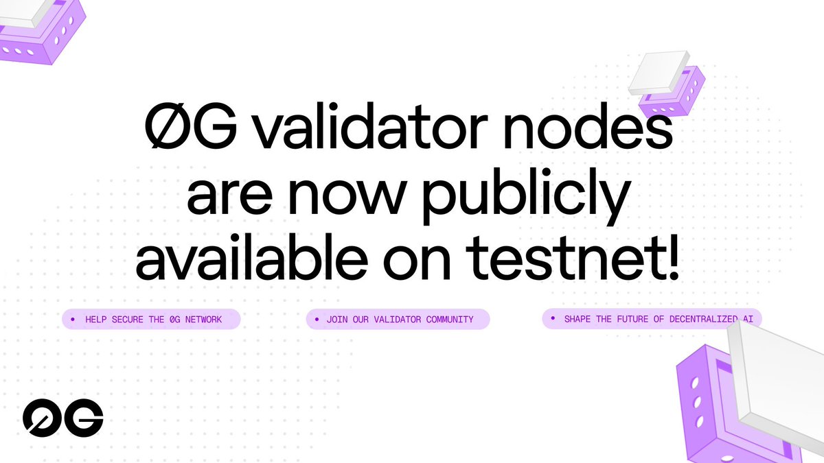 🚀 0G Validator Nodes already live on Testnet!

🌐 Join the movement to decentralize AI infrastructure.
🔐 Help secure the network and earn rewards.
🧪 Set up your node today and be part of the future.

😀I think Soon Mainnet...

🔗 x.com/0G_labs/status…

#0GLabs