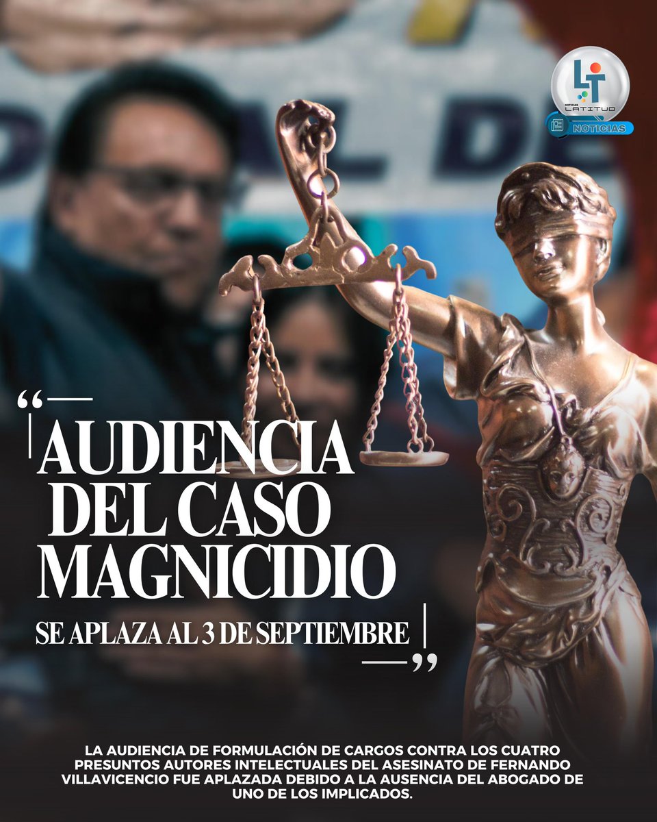 ⚖️ La jueza Daniela Ayala declaró fallida la audiencia de #RonnyAleaga tras la ausencia de su abogado 🦷. Calificó la excusa como maniobra dilatoria e impuso multa de 💰2 salarios básicos. 📅 Nueva cita: 3 de septiembre en el Complejo Judicial Norte.

#JusticiaEcuador #Quito