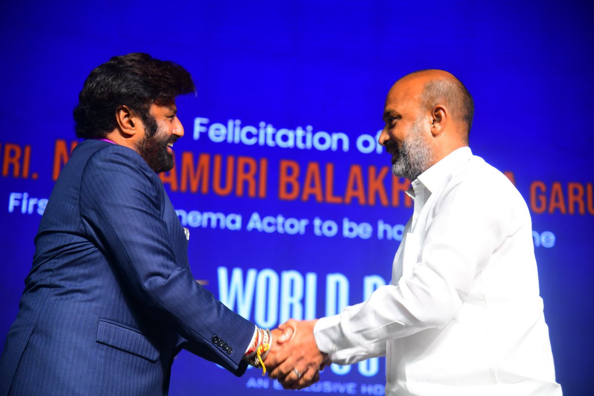 bandisanjay_bjp's tweet image. Attended the felicitation of Shri Nandamuri Balakrishna garu on his World Book of Records honour, along with Andhra Pradesh Minister Shri @naralokesh garu. 

The recognition is not just personal - it’s a proud moment for all Telugu people.

A little joy was to be seated between…