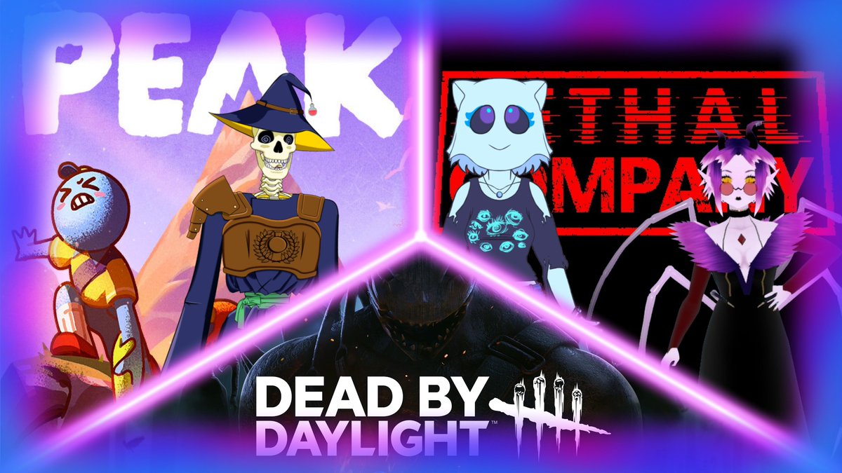 It's time for some teamwork building exercises!
First, PEAK content on my own!
Followed by my first foray into Dead By Daylight!
Then we work for the Company again with PillowcaseGhostie &amp; Delysia!
#ENVtuber