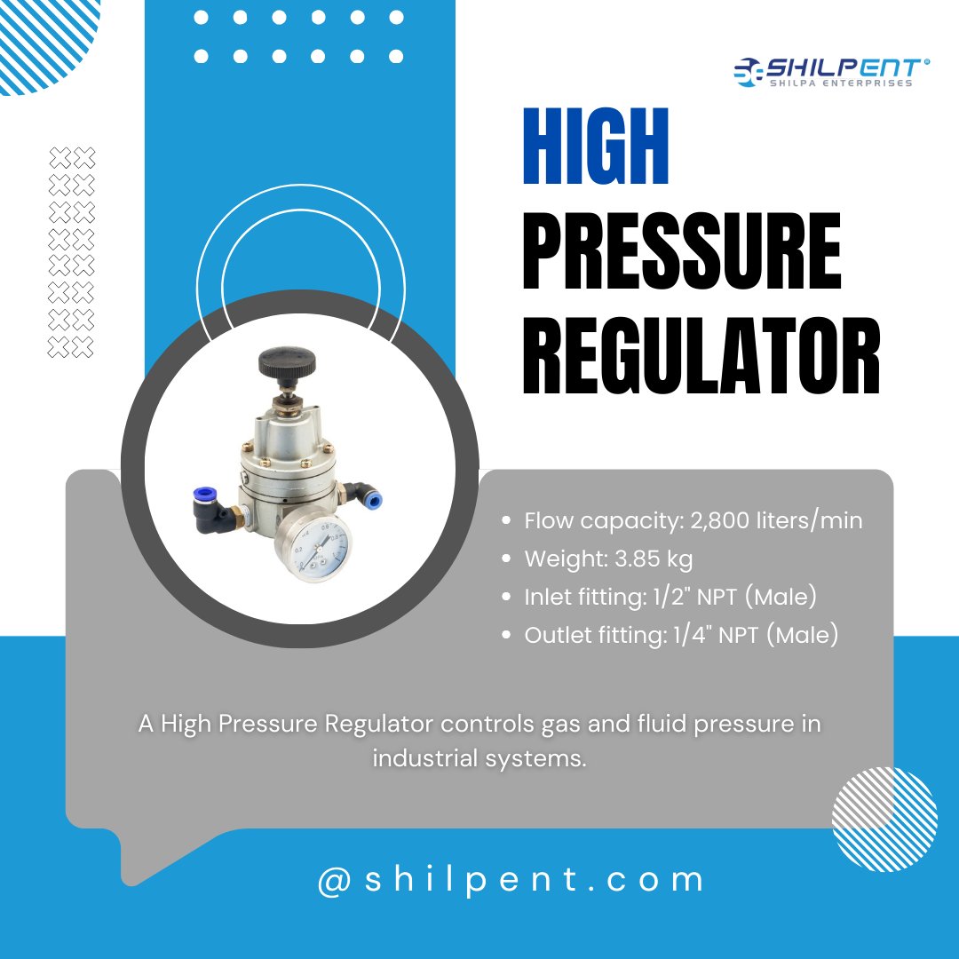 Shilpent_'s tweet image. #HighPressureRegulator #PressureControl #FluidControl #GasRegulator #IndustrialEquipment #HPRegulator #PressureManagement #FlowControl #GasEquipment #SafetyFirst #PrecisionEngineering