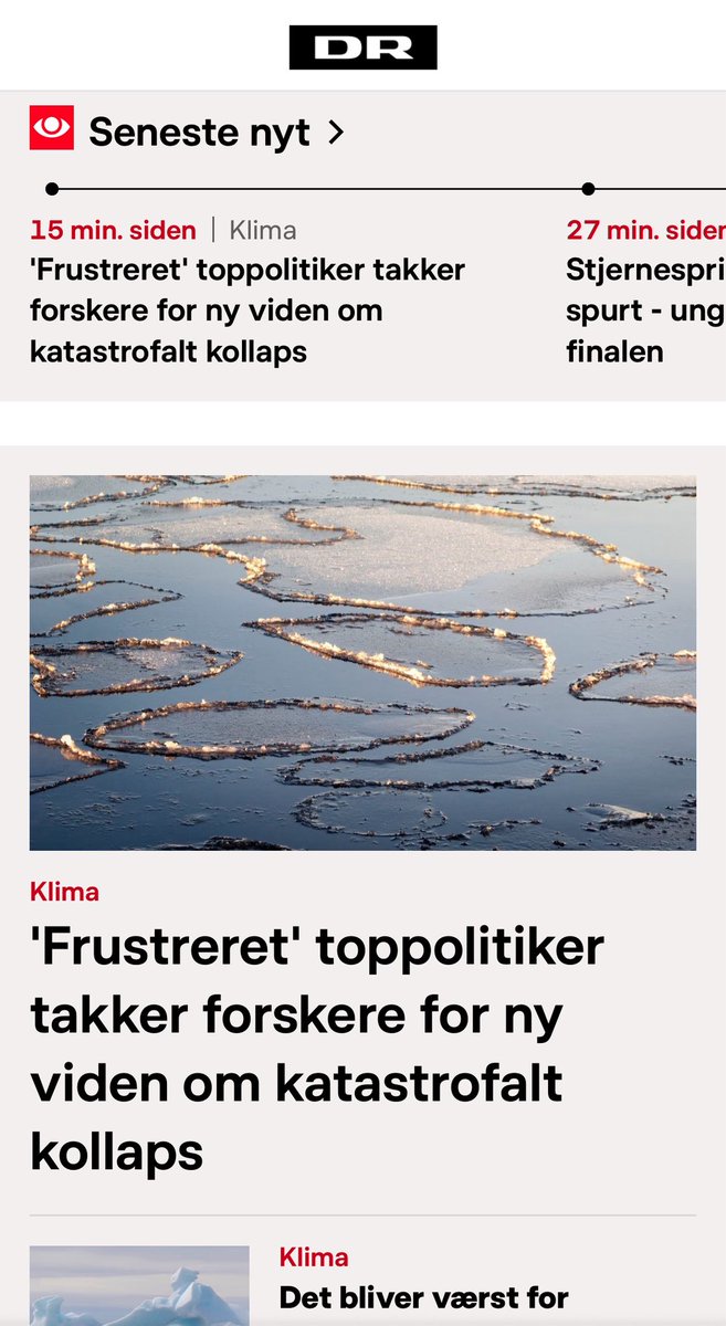 The top stories in Denmark's major newspaper are all about the no-longer-small probability that the AMOC will shut down in the coming decades, making both much of Europe and Southeast Asia largely uninhabitable. 

Because Denmark is not insane, as so many Americans seem to be 😭
