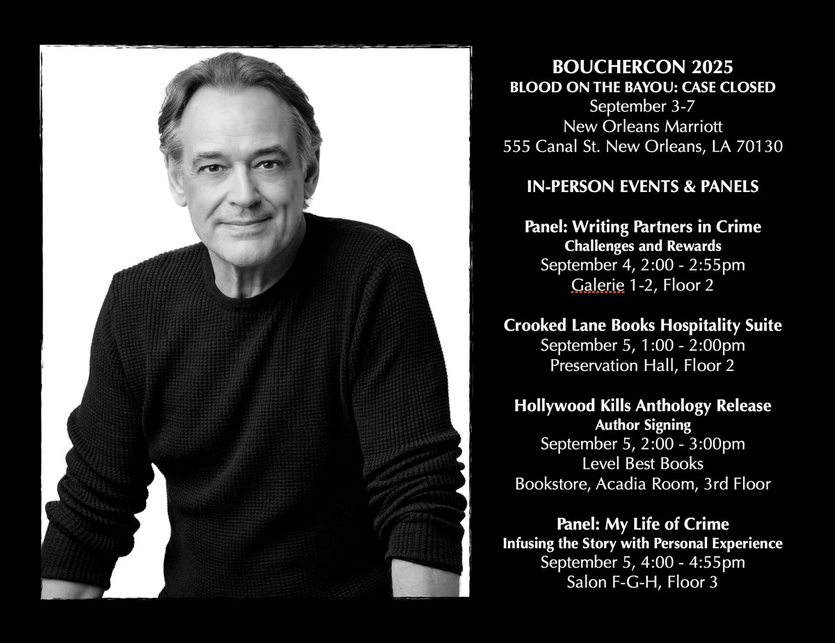 This year <a href="/Bouchercon/">Bouchercon</a> is in New Orleans! Sept. 3-7. Busy one for me. See you there! #HollywoodPayback #HollywoodHustle <a href="/lizaroyceassoc/">Liza Royce Associates</a> @JessVerdi <a href="/crookedlanebks/">Crooked Lane Books</a> <a href="/thrillerwriters/">ITW Organization</a> #BeyondTheGates #BTG <a href="/GeneralHospital/">General Hospital</a> #GeneralHospital #GH