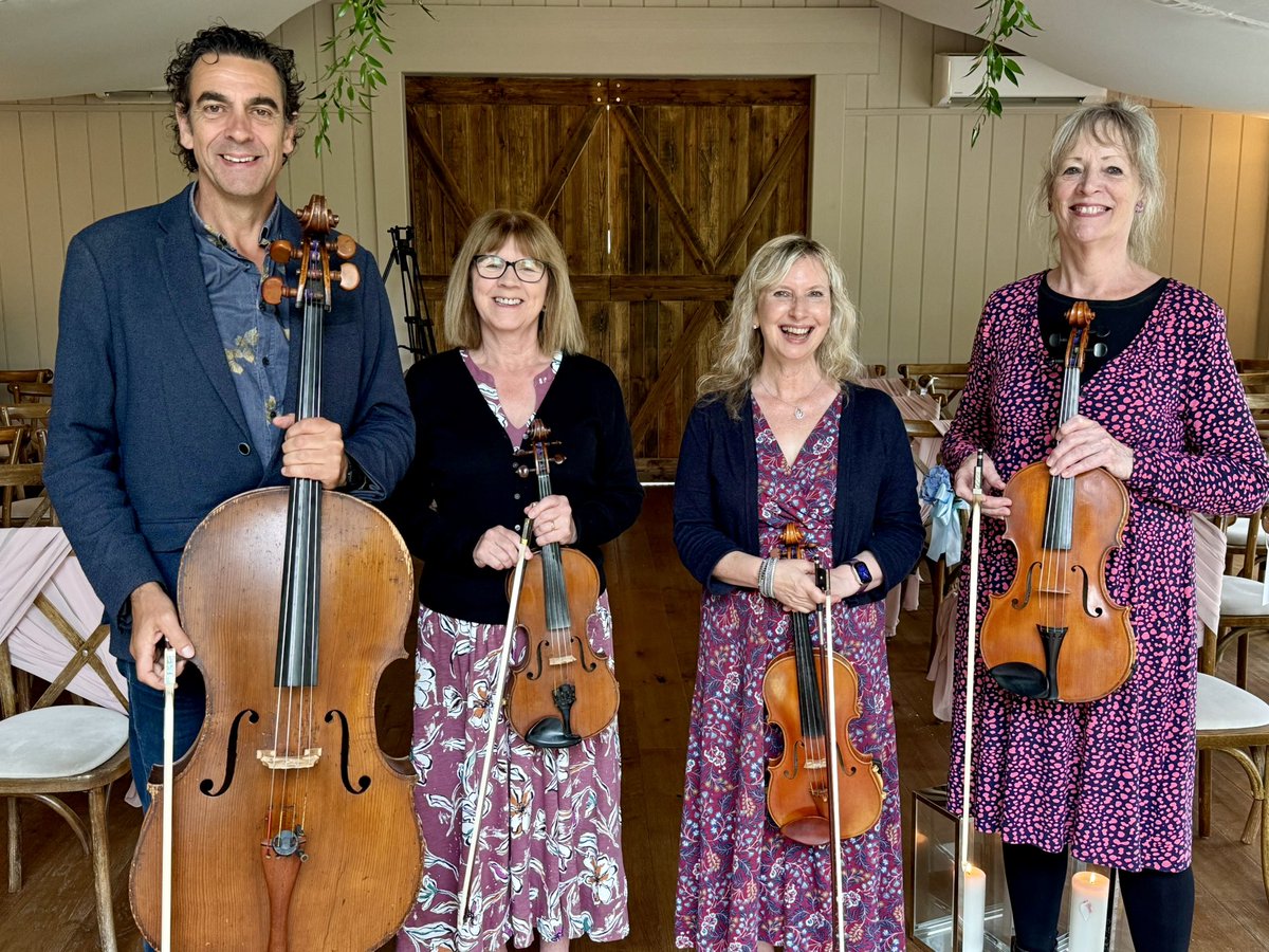 classicstrings's tweet image. Our Classical Strings Quartet played at Trevenna Barns today for a lovely wedding. Although the rain was torrential, everyone had a good time! 
#cornwallwedding