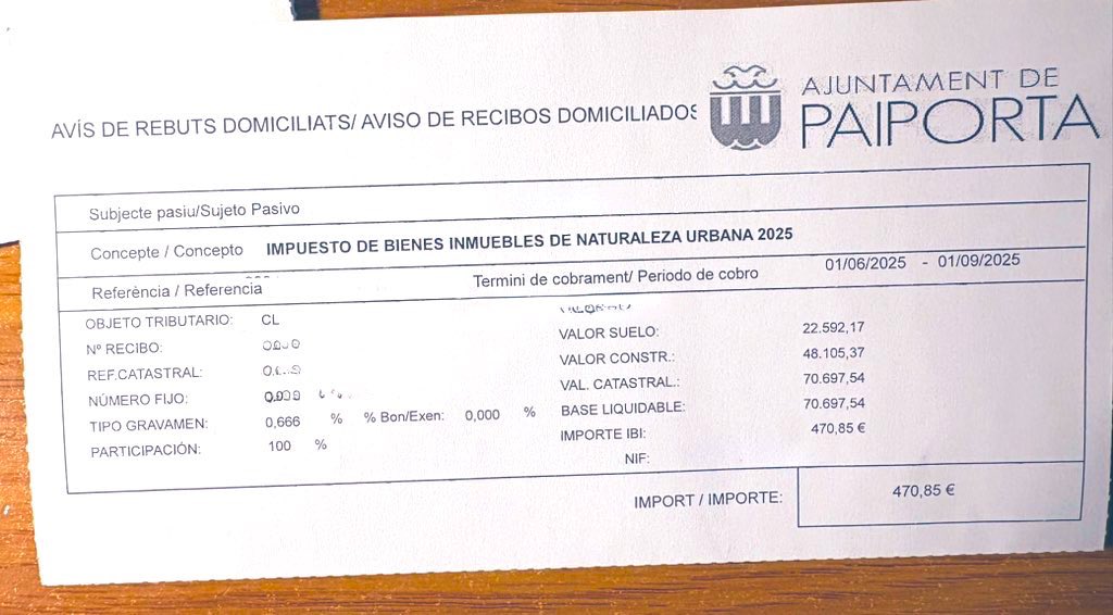Me parece una broma de mal gusto que después de vivir una de las mayores tragedias humanas de las últimas décadas, sean capaces de cobrar el IBI de viviendas que en su mayoría quedaron destrozadas.

Todo esto mientras todo el equipo del gobierno local, se ha subido el sueldo.