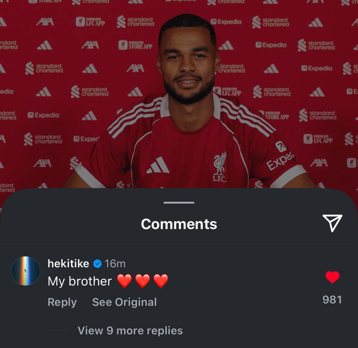 Ekitike reaction to Gakpo’s long term deal. ❤️