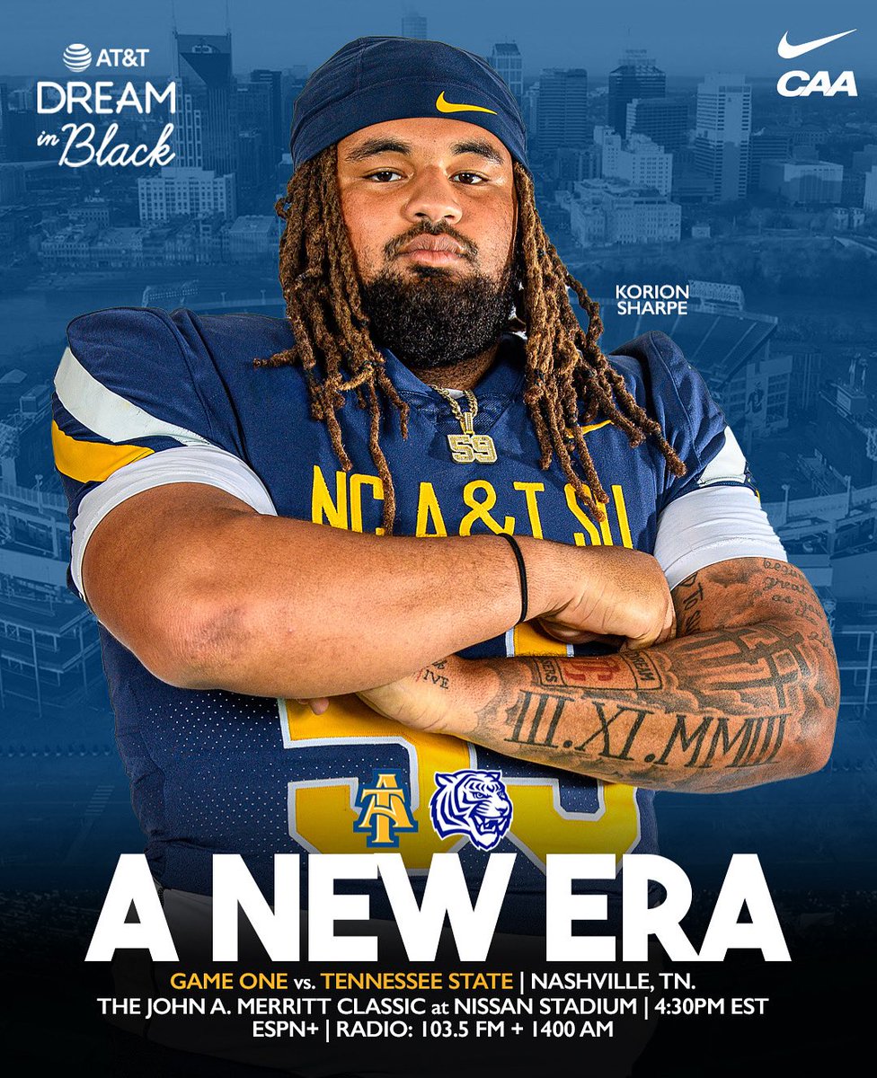 Isn’t this what you’ve been waiting for?

🆚 Tennessee State University
📍Nashville, Tennessee 
🏟️ Nissan Stadium
🕟 4:30pm EST
📺 ESPN+ 
🎧 tobaccoroadsportsradio.com • SiriusXM Channel 989 • and in Greensboro on 103.5-FM/1400-AM

<a href="/NCATFootball/">Aggie Pride</a> x #AggiePride