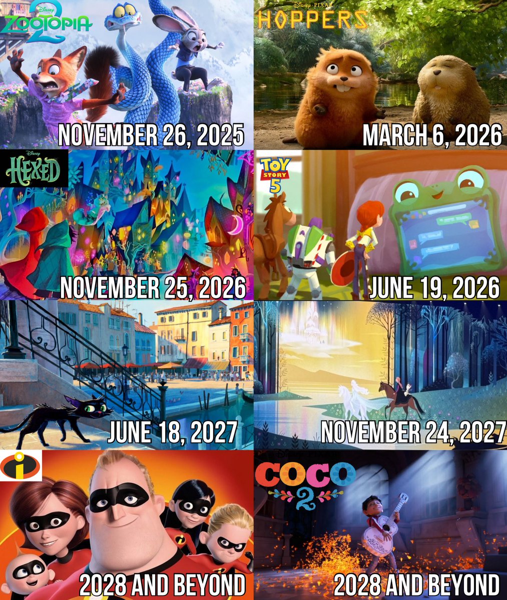 Upcoming Disney/Pixar theatrical schedule 🎥

Which film are you excited for the most? 🤔