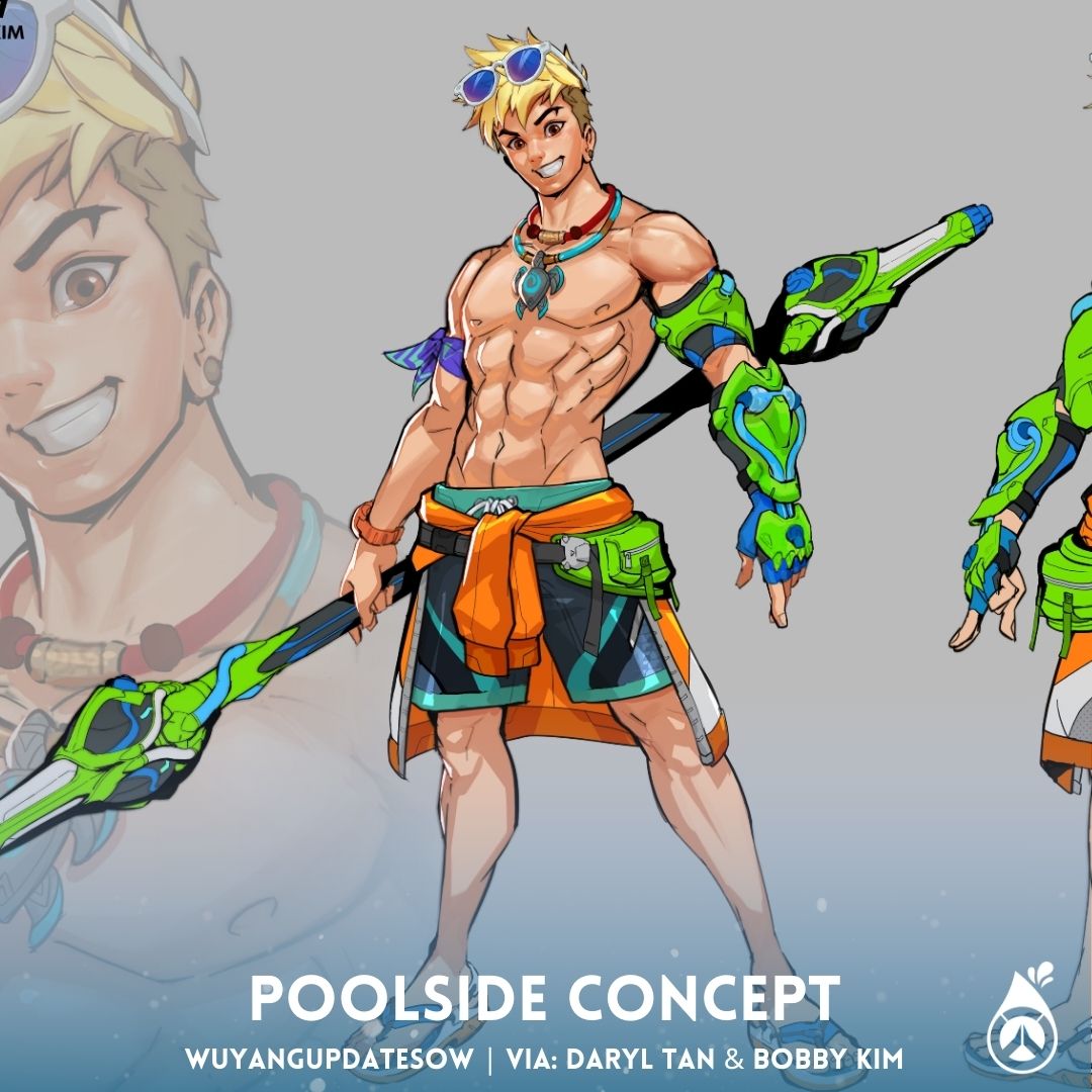 WuyangUpdatesOW's tweet image. ✏️ Concept art for Poolside Wuyang