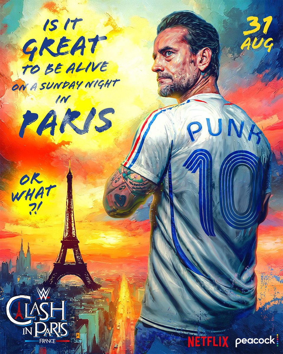 WrestleOps's tweet image. CM Punk collaborates with artist Abdulmalik for an artwork ahead of the World Heavyweight Title Match at ‘CLASH IN PARIS’ this Sunday.

@97Abdulmalik X @CMPunk