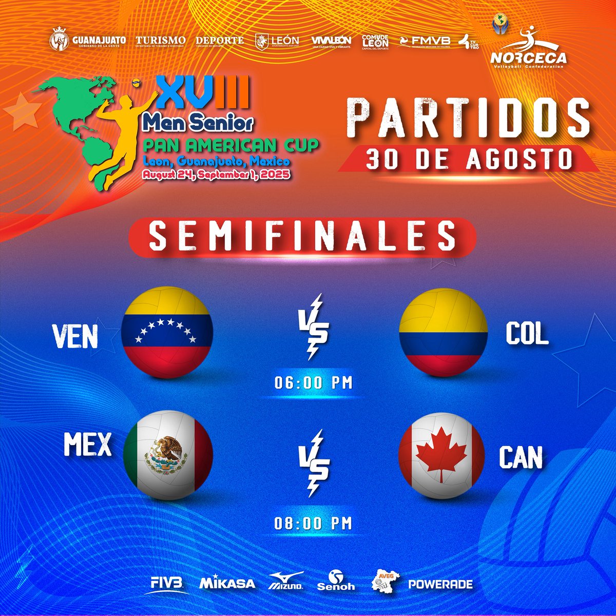 ¡México 🇲🇽 por el pase a la #GranFinal de la Copa Panamericana de Voleibol Senior Varonil! 🏐

Te esperamos en el Domo de la Feria para apoyar con todo a nuestra selección mexicana en punto de las 8 de la noche. 🤩

¡Vamos México! 👏🏻

#SomosLeón #CapitalDelDeporte