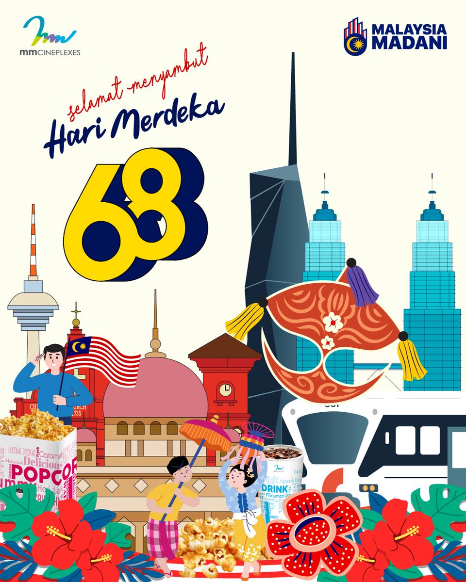 🇲🇾 SELAMAT HARI KEBANGSAAN KE-68! 🎆
Hari ini kita raikan kebebasan, perpaduan dan semangat #MalaysiaBoleh ✨

#MerdekaMerdekaMerdeka #Malaysia68 #mmCineplexes #mmCineplexesPlus #MOVIEJOM #MovieMagic #CinematicExperience
