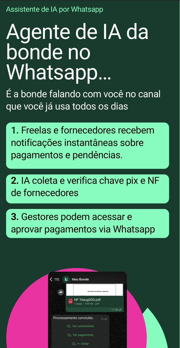 kellert's tweet image. bonde - AI native bank account for teams on WhatsApp.