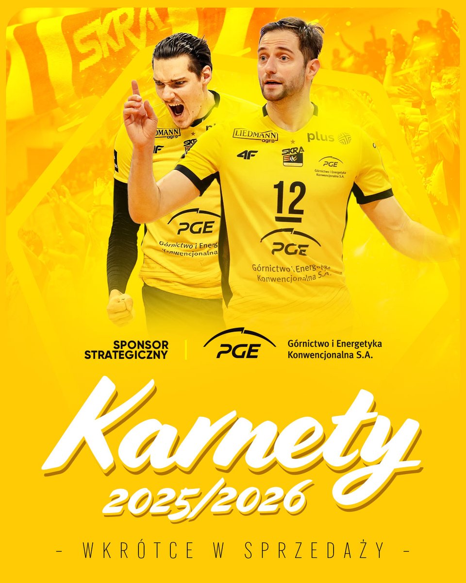 Od poniedziałku startuje sprzedaż karnetów na sezon 2025/2026💛🖤
Kupicie je online i stacjonarnie w naszym sklepie w hali Energia!

Więcej informacji w poniedziałek -- w samo południe!😎
#staytuned
#TeamSkra