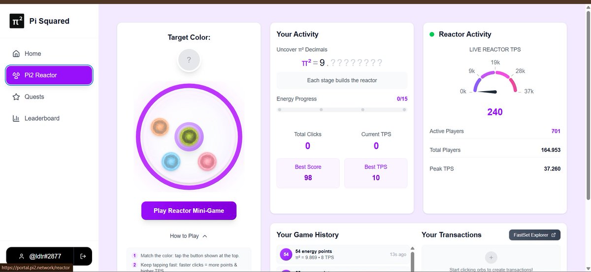 Rona Hoerauf ฯยฒ (@hoeraufron55891) on Twitter photo Cranked the Piยฒ Reactor! Best Score 98, Best TPS 10. โก๏ธ
#PiSquared #Pi2Reactor #FastSet #OnchainGaming <a href="/Pi_Squared_Pi2/">Pi Squared</a> Cranked the Piยฒ Reactor! Best Score 98, Best TPS 10. โก๏ธ
#PiSquared #Pi2Reactor #FastSet #OnchainGaming <a href="/Pi_Squared_Pi2/">Pi Squared</a>