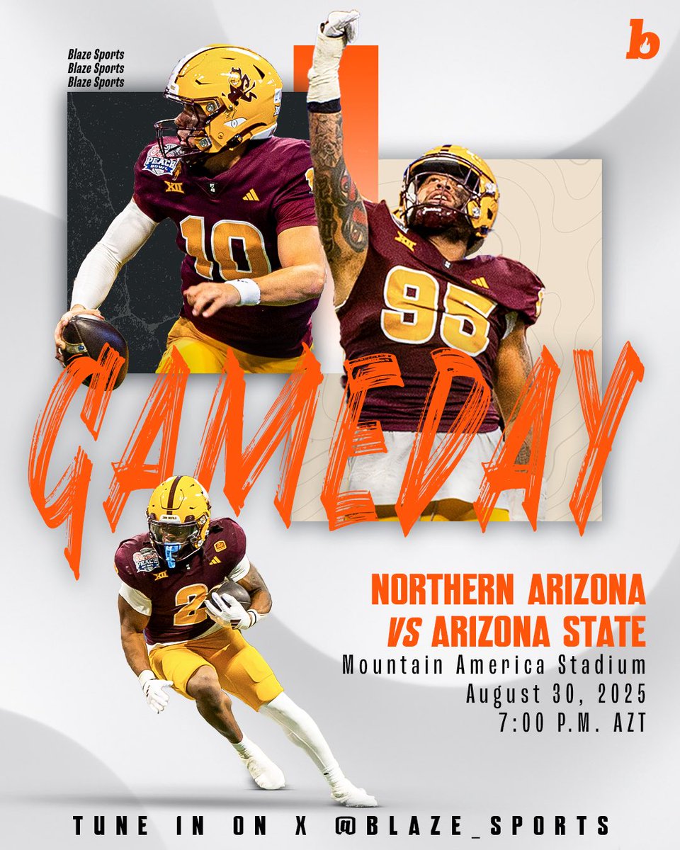 🚨 SEASON OPENER 🚨

🏈 @sundevilfb vs. NAU 
📍 Mountain America Stadium 
⏰ 7:00 PM 
🎙️ <a href="/averygoettge/">Avery Goettge</a> <a href="/SethGilefsky/">Seth Gilefsky</a> <a href="/HBaskins208/">Hannah Baskins</a> 
📺 Tune in to Blaze_Sports on X and BlazeRadioonline.com