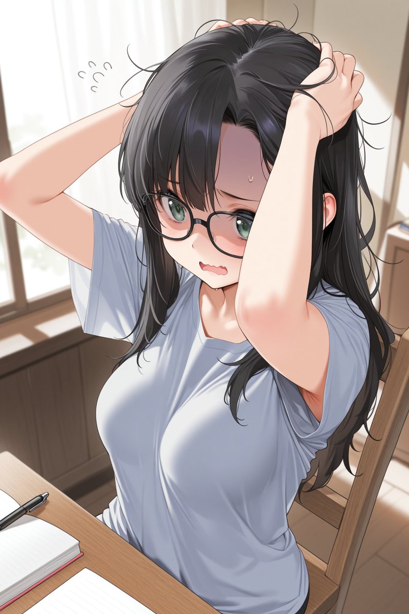 もちろん宿題は終わっていない地味子ちゃん