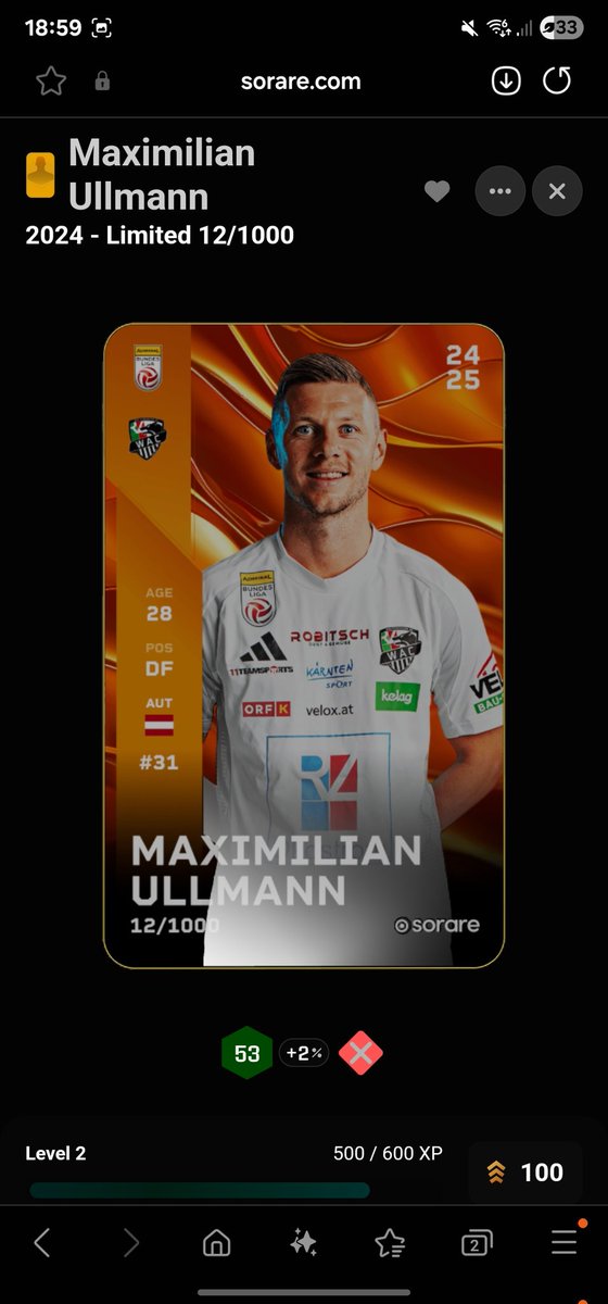 Giveaway 🥳🫡

Win Maximillian #Ullmann in Limited🟡

1. 💜 &amp; RT
2. Follow <a href="/Decay26Sorare/">Decay</a> 
3. Comment your Sorare username
4. RT the tweet below 

Winner will be drawn in 72 hours ✌️🫡
Good luck to all 🫶

#sorare #sorare26 #giveaway #free