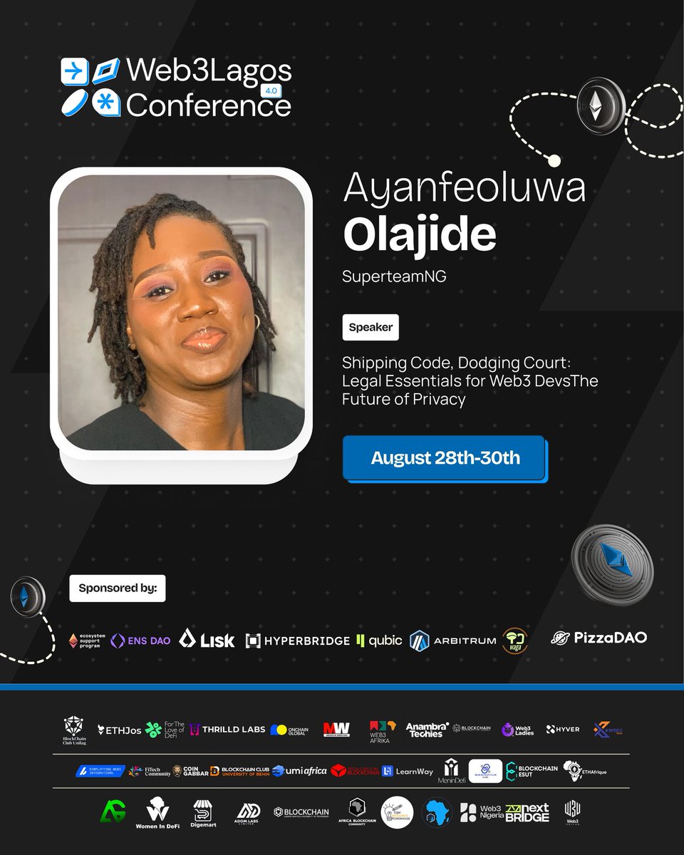 Alaka_ibr's tweet image. This one of the Interesting sections today @ShaperofCulture sharing knowledge that &quot;Many devs don’t realize their code could land them in jail&quot; and she drive into the concept by bringing life scenarios 
#web3lagosconference #w3LC