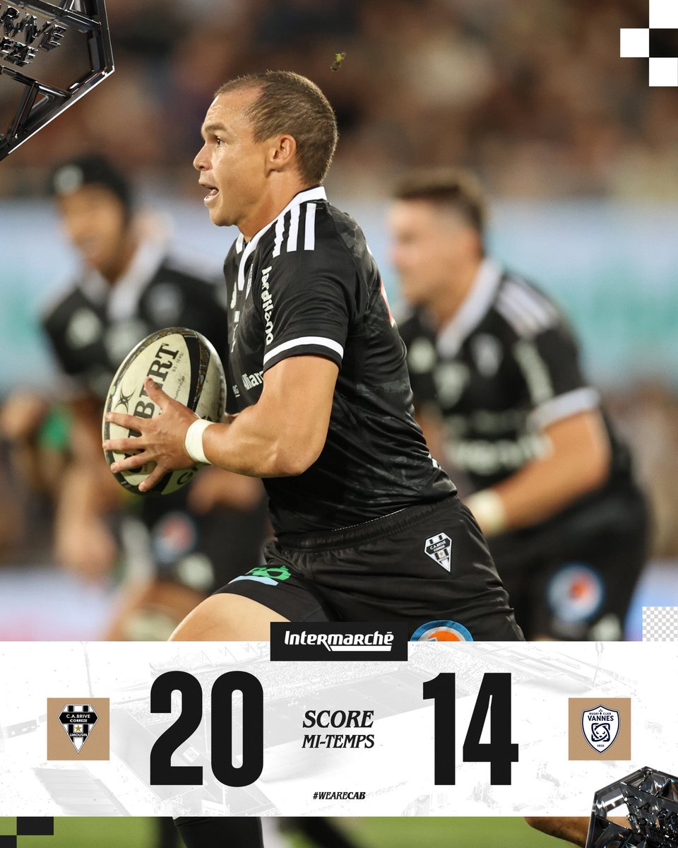 𝑴𝑰-𝑻𝑬𝑴𝑷𝑺

Nos Brivistes mènent après les 40 premières minutes de jeu. De belles envolées offensives mais les Bretons se montrent tenaces. 

Tout reste à faire en seconde période pour arracher une première victoire au Stadium 🔥