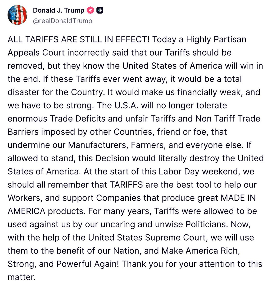 Charles Benoit (@charles_benoit) on Twitter photo "If allowed to stand, this Decision would literally destroy the United States of America." - <a href="/POTUS/">President Donald J. Trump</a>
No posts so far from any of the Republican leaders in Congress 🧐
🤞 they take this with more urgency than they have confirming the President's appointments! "If allowed to stand, this Decision would literally destroy the United States of America." - <a href="/POTUS/">President Donald J. Trump</a>
No posts so far from any of the Republican leaders in Congress 🧐
🤞 they take this with more urgency than they have confirming the President's appointments!