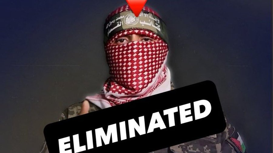 Israel has eliminated Hamas’s spokesman, Abu Obeida, in an airstrike in Gaza City.  
No more lies from him.
- <a href="/Robiiin_Hoodx/">Robin 🇮🇱</a>