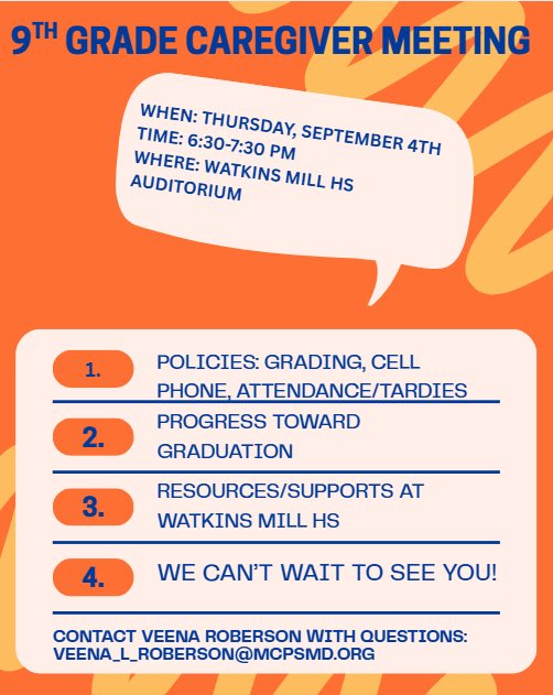 🧡💙 <a href="/MsRoberson_WMHS/">Veena Roberson</a> <a href="/WMHS_SBA/">Edwin Solano</a> <a href="/AP_DrValverde/">Francisco J. Valverde-Daniels -WMHS AP</a> <a href="/WMHSAPWiggins/">Rines Assistant Principal Wiggins</a> <a href="/NadyaBriggs/">Nadya Briggs-WMHSAP</a> <a href="/WMRinePTSA/">Watkins Mill HS PTSA</a> <a href="/WMRinesSports/">Watkins Mill Athletics</a> <a href="/wmhsCOUNSELING/">WMHS School Counseling Department</a>