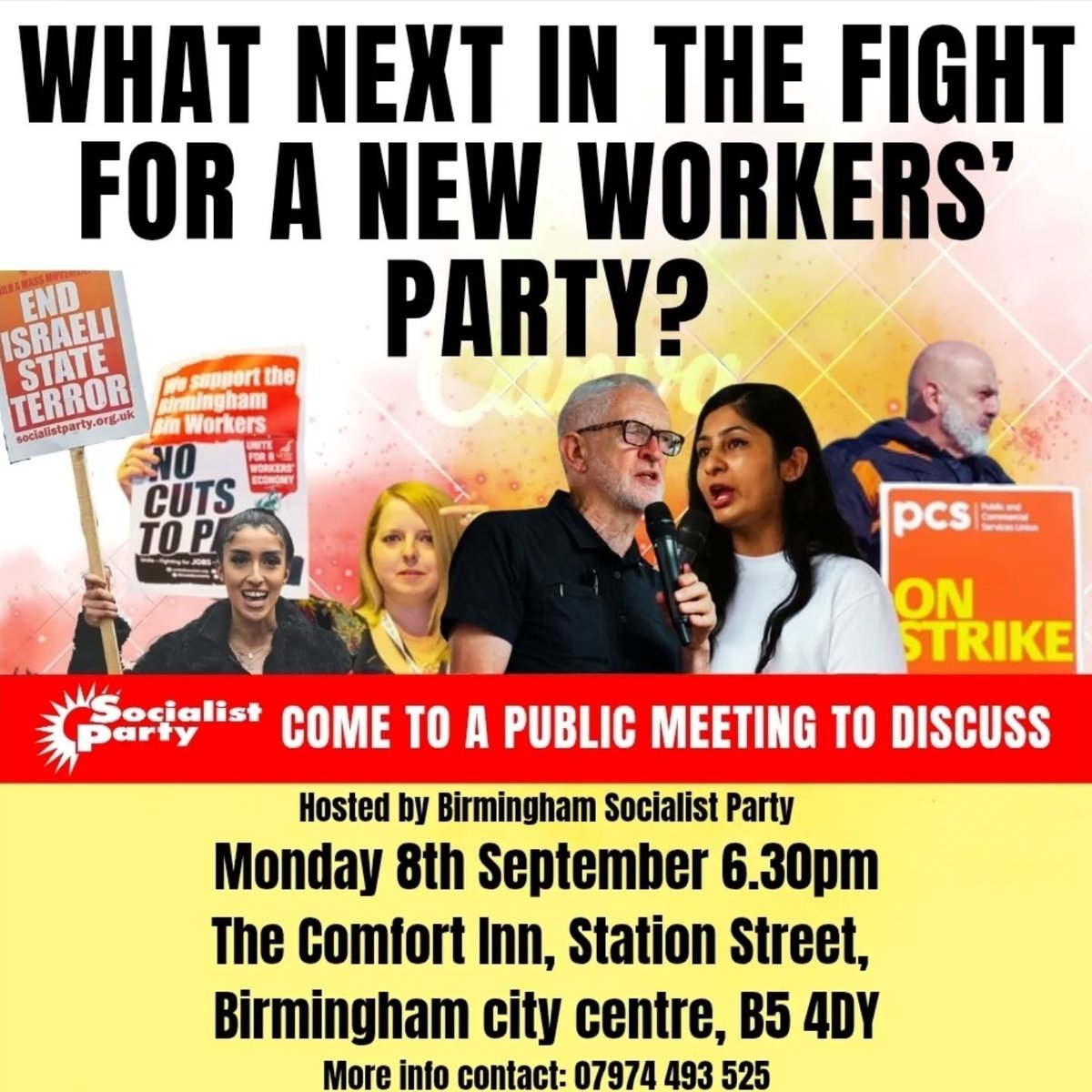 That's why we're hosting a public meeting on the 8th of September titled: How Can Socialists Make "Your Party" a Voice for Workers?"

Join us at 6:30pm at the Comfort Inn on Station Street in the City Centre, B5 45Y.
